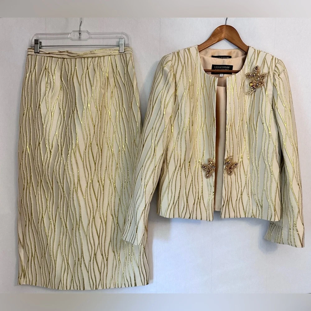 Lily & Taylor New York GORGEOUS LUXURY Suit 3 pcs Size 4 Couture - Picture 3 of 17